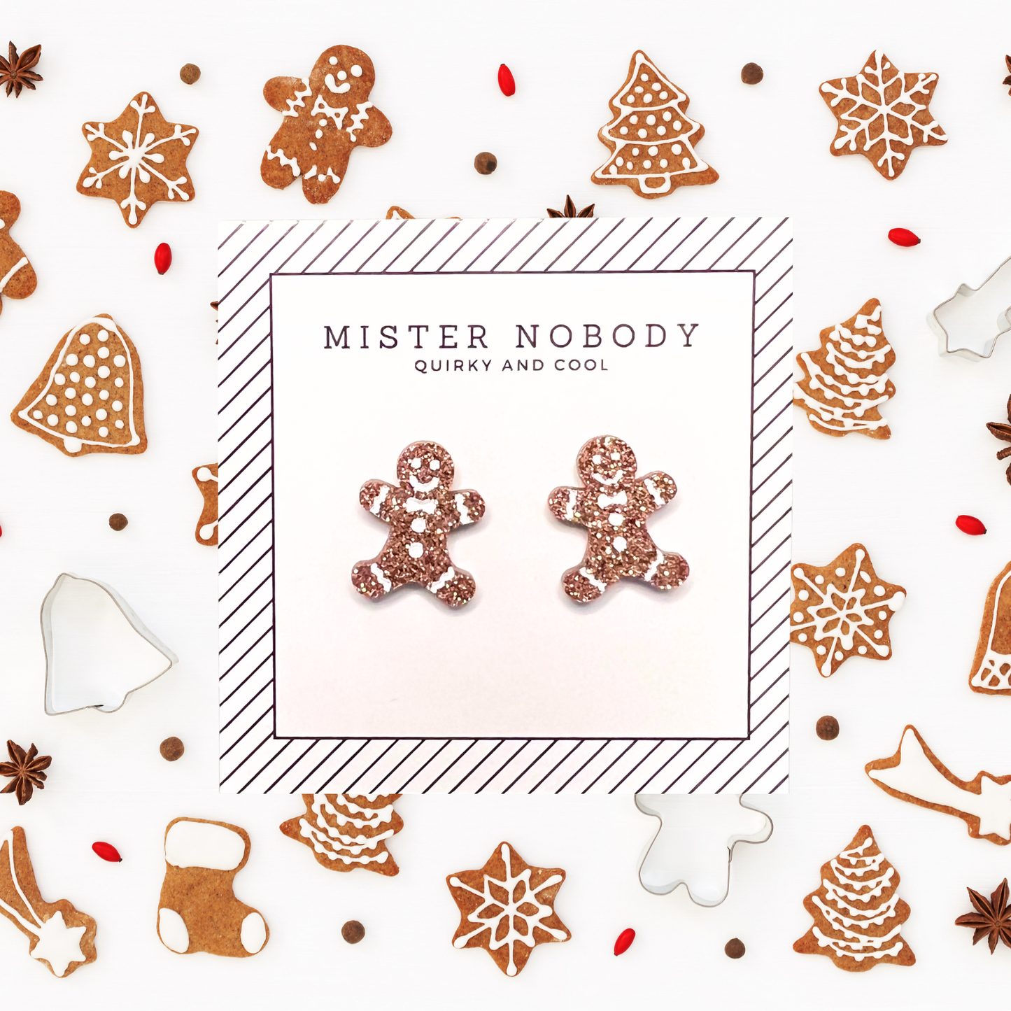 Gingerbread Man Studs