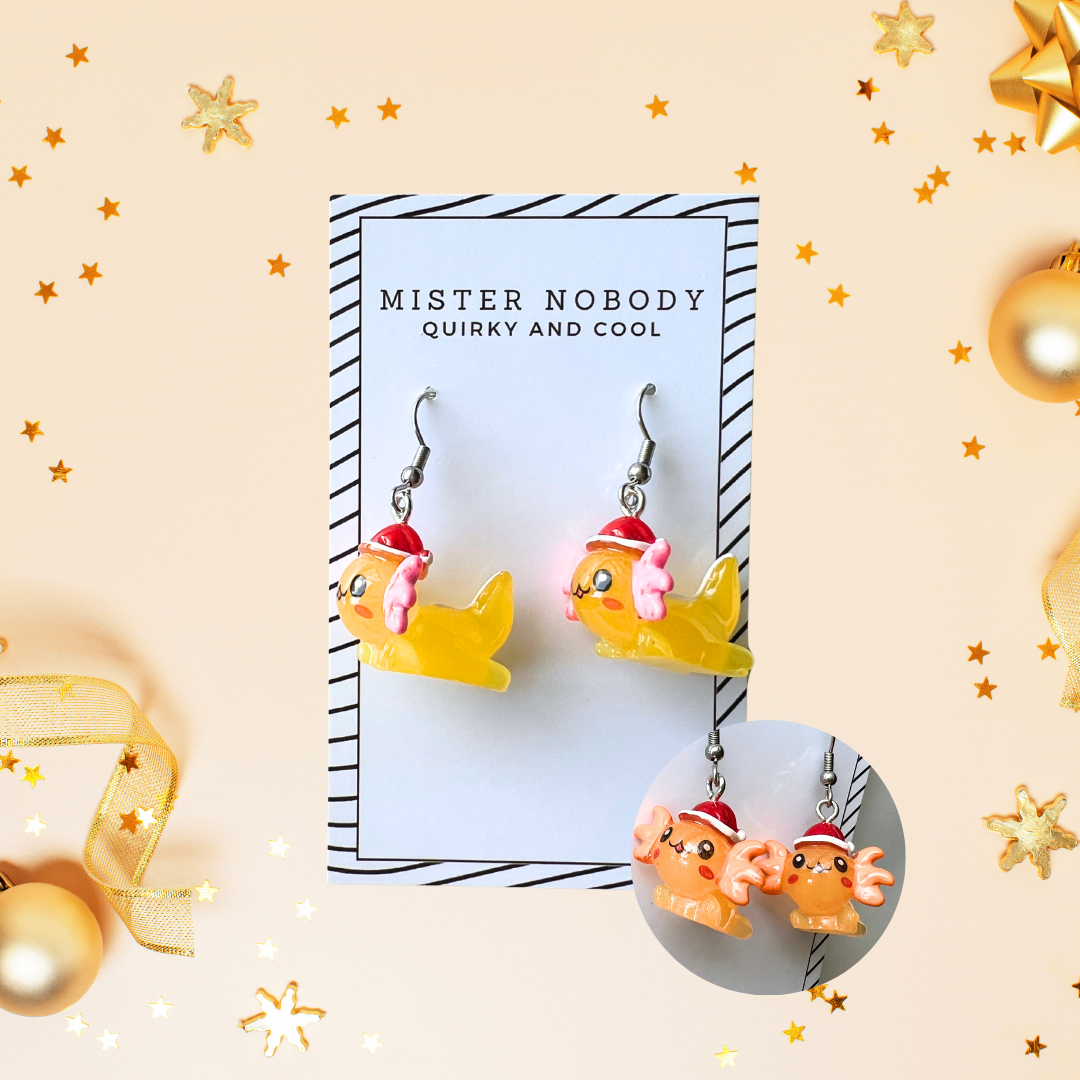 Christmas Axolotl Mini Dangles