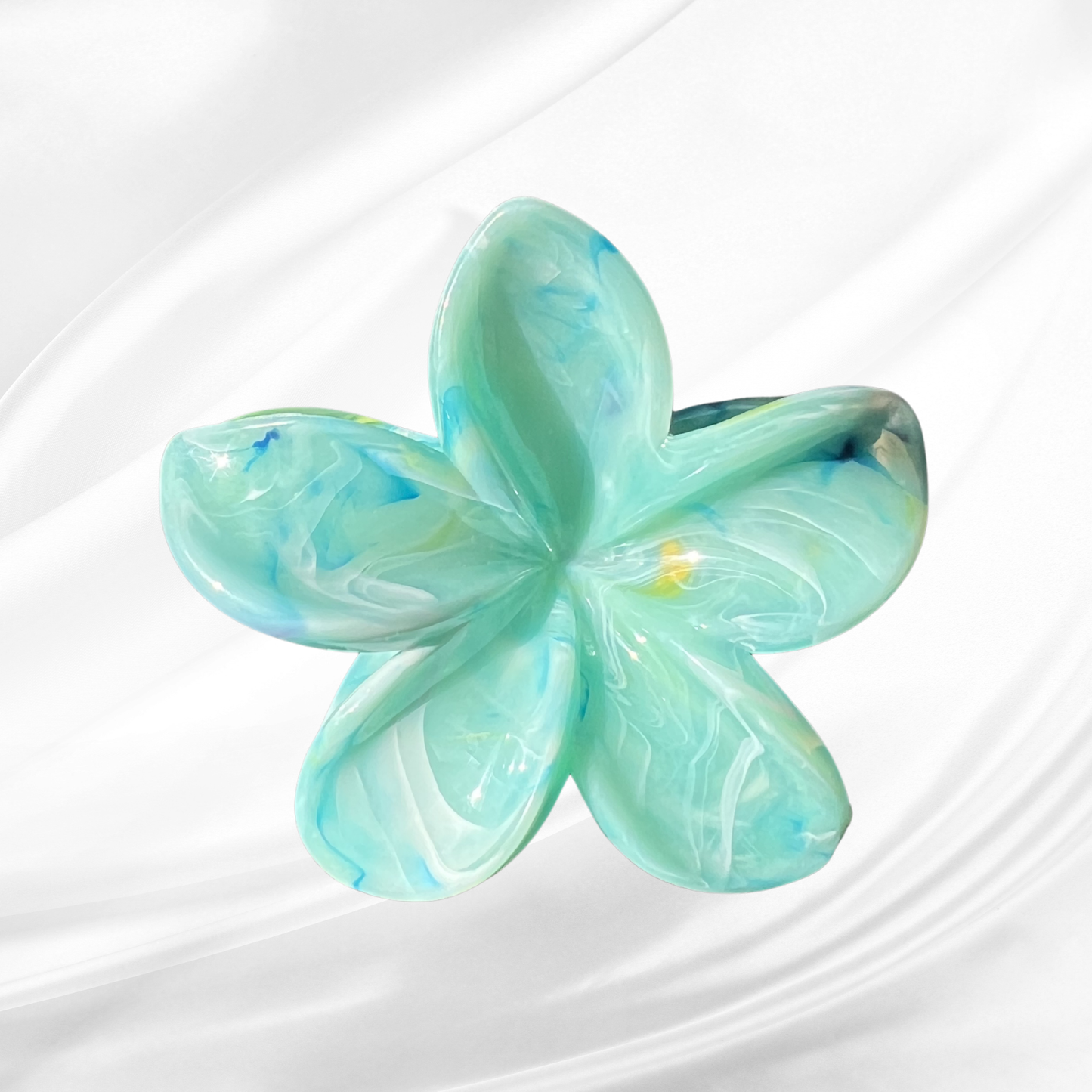 Blue Raspberry Frangipani Hair Claw Clip