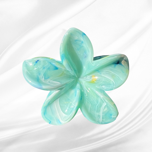 Blue Raspberry Frangipani Hair Claw Clip