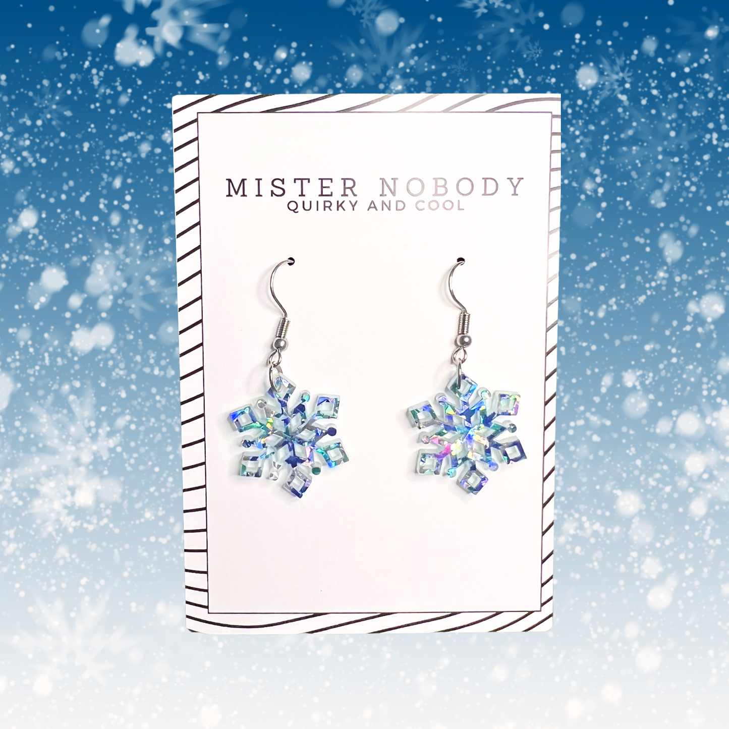 Blue Snowflake Dangles