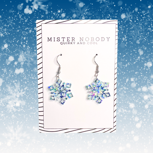 Blue Snowflake Dangles
