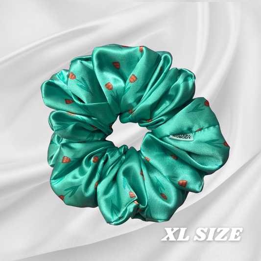 Blue Fields XL Satin Scrunchie
