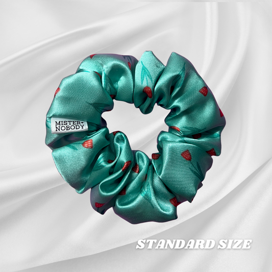 Blue Fields Standard Satin Scrunchie