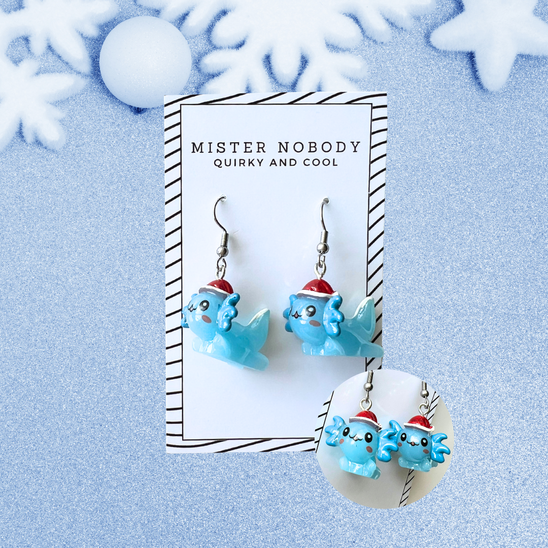 Christmas Axolotl Mini Dangles