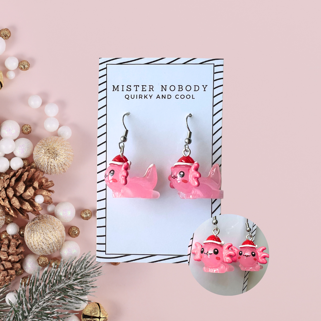 Christmas Axolotl Mini Dangles