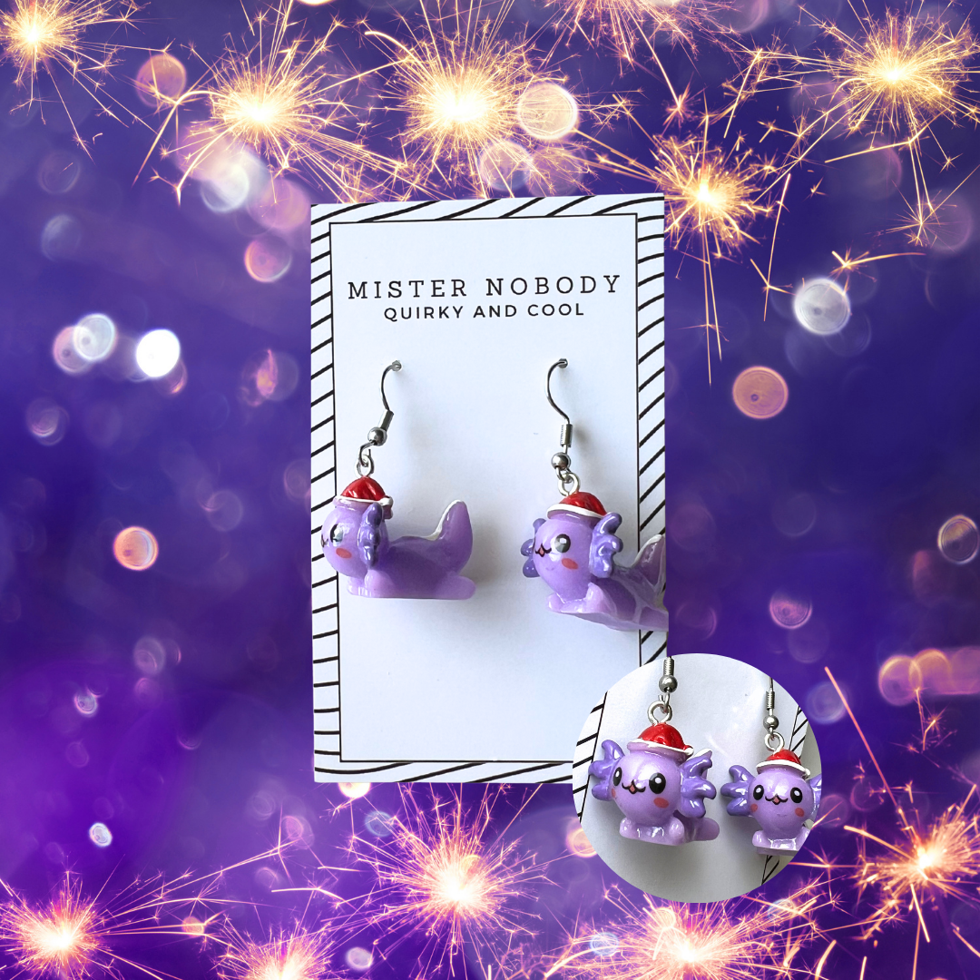Christmas Axolotl Mini Dangles