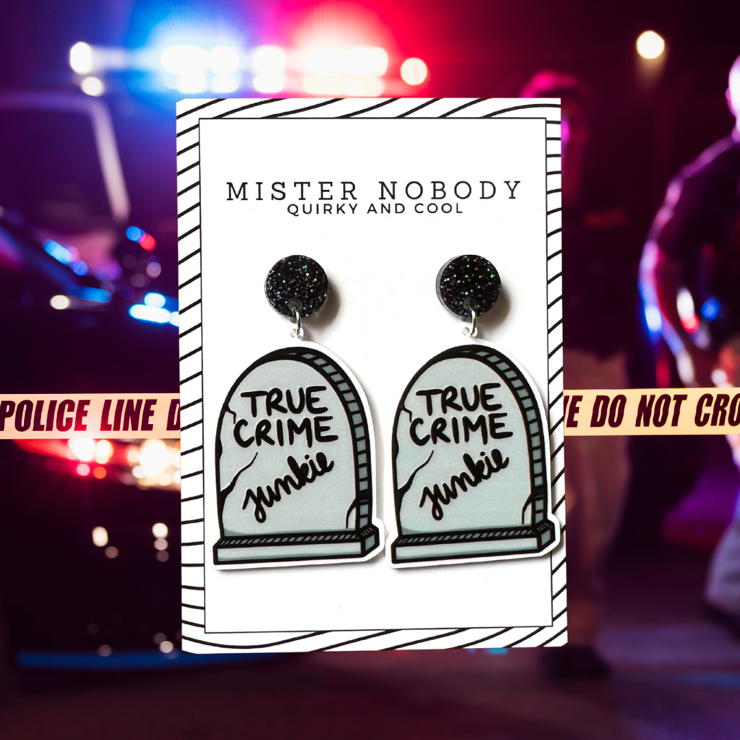 True Crime Tombstone Dangles